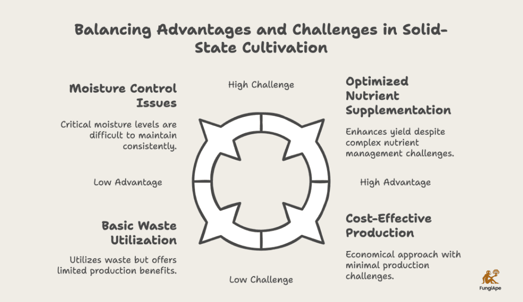 Balancing Advantages and Challenges in Solid-State Cultivation